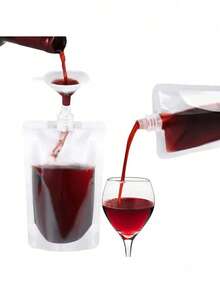 Bolsa de bebida oculta embotellada, bolsa de jugo/bebida reutilizable, bolsa de agua portátil transparente a prueba de fugas para apretar, incluye embudo, bolsa de líquido recargable, bolsa de sangre falsa, contenedor de bolsa diseñado para dispensar líquidos - Multicolor - Ver 6