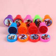 12pcs Cartoon Self-Inking Stamps, Colorful Game Character Stamp Toys, Fan Birthday Goodie Bag Fillers, Game Night Party Favors, Picnic Carnival, Bridal Shower Grad DIY Notebook Craft Supplies - Multicolor - View 2