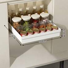 Extendable Sliding Storage Rack - Nano Adhesive Fixation, Space Saving, Adjustable, Durable, Easy Installation, Suitable For Kitchen And Living Room Food Storage Rack (With Sliding Track) - Multicolor - View 19