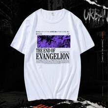 Men's Cotton T-Shirt With Anime Print, The End Of Streetwear, Oversized Manga - 白色 - 查看 1