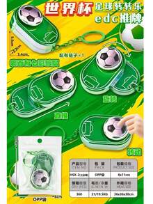 2026 World Cup Football Spinner EDC Push Slider Keychain Magnetic Fidget Toy Rotatable Soccer Ball Stress Relief Key Ring Portable Office Anxiety Relief Fidget Gadget Car Key Accessory Gift For Men Teen Soccer Fans - Multicolor - View 9