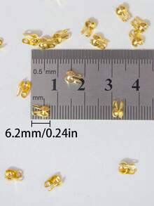 30/100/200/500/1000pcs/Set Mini Gold Side Clasp Buckles, Used For Handmade DIY Jewelry Wire End Fixing - Gold Side Buckle - View 2