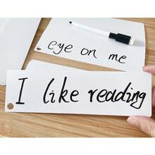 Lachilly 40 Pcs Blank Dry‑Erase Flash Cards With Ring & Marker, Rewritable White Blank Learning Cards, DIY Writable Study Cards, Homeschool Classroom Custom Word Practice Flashcards For Kids - White - View 12