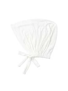 1pc Women's Solid Color Elastic Band Base Hat Adjustable Scarf Small Cap - A-white (Upgraded Version) - View 6