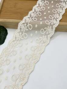 1 Yard Handmade Tulle Embroidery Double Lock Edge Cotton Thread Clothing DIY Decorative Material Width 10cm - Bilateral - View 10