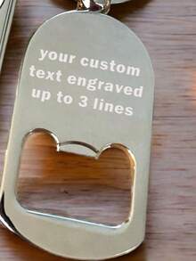 1pc Photo Text Customized Silver Stainless Steel Bottle Opener Keychain, Customized Teacher's Day Gift, Birthday Gift Keychain, Customized Metal Keychain, Customizable Image Bottle Opener Keychain, Convenient And Portable, Exquisite And Unique, Gift For Father, Boyfriend, Valentine's Day Gift, Birthday Gift - Multicolor - View 12