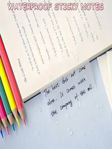 Waterproof Transparent Sticky Notes | Self-Adhesive, Reusable Assorted Sizes Memo Pads (Square/Rectangular) | Suitable For Notebooks And Book Annotations And Notes, Perfect For School And Office Organization, Transparent With Self-Adhesive Backing, Suitable For Learning And Writing. Sizes Include 9.5 X 6.99cm, 7.62 X 7.62cm And 7.62 X 5.08cm. - one-size - View 4