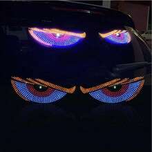 2入組汽車惡魔眼燈 - USB LED 汽車氛圍燈，含11種動態模式 - 即插即用安裝 - 惡魔眼日行燈，適用於SUV、卡車、露營車 - 酷藍色裝飾燈，適用於汽車內外裝飾 - 防水，適用於大多數汽車/SUV及其他車輛 - 彩色 - 查看 15