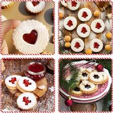 8pcs Jam Cookie Cutter Set, Stainless Steel Flower Pattern Cutter, Bear, Heart, Diamond, Star, Flower, Round - Suitable For Cookies, Fruit Shaping, Back To School Lunch Box Decoration, Christmas And Other Holiday Baking - View 1