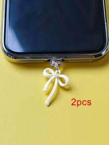 Bow Knot Dust Plug, Rubber Stopper For Charging Port & Data Port, Compatible With Apple & Type-C Phones - Multicolor - View 21