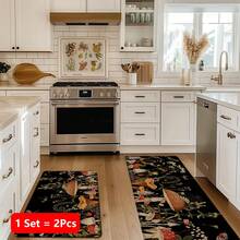 1pc, Home Decor, Mushroom Pattern Printed, Linen Kitchen Rug, Kitchen Mat, Floor Mat, Bathroom Mat, Door Mat, 3D Printed Rectangular, Suitable For Living Room, Bedroom, Hallway, Bathroom, Laundry Room - Polyester Rug, Suitable For Indoor And Outdoor Home Decor - Multicolor - View 14