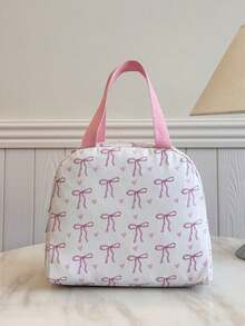 Student Portable Insulated Lunch Bag, Thickened Cute Fruit Lunch Bag With Bow And Heart Pattern - Multicolor - View 6