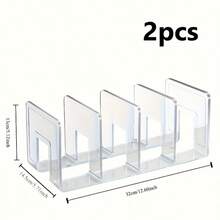 1/2PCS Multifunctional Detachable Transparent Acrylic Vertical Divider Storage Rack, Transparent Handbag Display Stand, Suitable For Closet Handbag, Crossbody Bag Storage, Hat Scarf Organization, Bedroom Vanity Makeup Organizer, Clothing Store Bag Display And Walk-In Closet Space-Saving Storage - Multicolor - View 4