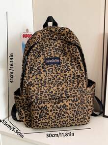 1 pièce Sac à dos personnalisé de retour à l'école, mode vintage, grande capacité, imprimé zèbre, léopard, vache, fermeture éclair, matériau nylon, bretelles réglables, poignée de transport, convient pour l'école, les déplacements, les courses, les voyages en plein air, l'utilisation quotidienne. Cadeau d'anniversaire. - Multicolore - Voir 12