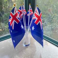 1 Set Australian Cheer Scarf And Handheld Flag, 1 Set Australian Flag Headband And Handheld Flag, 1 Set Australian Flag, Football Game Accessories - Perfect For Office, Car Decor, Home Decor, Sports Events - A - View 11