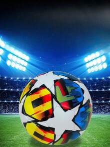 1 Stück Größe 5 Standardgröße, Innen-/Außenbereich Universal, Wettbewerbs-Trainingsball, Geschenk aufblasbarer PU-Leder Mehrfarbiger Teamsport Fußball (Fußball wird unaufgepumpt geliefert) - Verschiedenfarbig - Übersicht 6