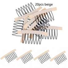 20 Pcs/Lot Lace Wig Clips Steel 7 Teeth 5 Colors Polyester Durable Cloth Wig Combs For Hairpiece Caps Wig Accessories Tools - 7 Teeth Lace Wig Clips - View 11
