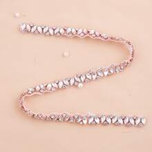 Bridal Waist Belt Accessory Rhinestone Wedding Dress Waistband Bride Beaded Barcode Belt - A - View 4