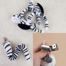 3pcs/Set Cute Black And White Striped Zebra Headband Set, Zebra Theme Costume Accessory Set For Halloween, Party And School Activities - Multicolor - View 9