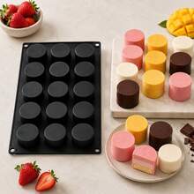 1pc Cylindrical Cake Silicone Mold, Cylinder Shape, Can Be Used For Cake/Mousse/Pudding/Jelly, Easy Demolding, Multifunctional Baking Mold. Suitable For Home Baking / Private Dessert Shop / Baking Enthusiasts - Black - View 6