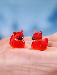 1/5/10/20/50/100pcs Glowing Mini Demon Duck Home Decor Miniature Satan Devil Duck Halloween Decoration Fairy Garden Accessories Desktop Ornament Micro Landscape DIY Handmade Car Home Night Light Decoration Gift - Multicolor - View 4