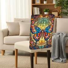 2/4/6pcs Set, Home Decor, Butterfly Pattern Printed Linen Chair Covers, Suitable For Daily Home Decoration, Living Room, Dining Room, Garden Environment, Hotel Restaurant, Holiday Party, Friends Gathering, Washable Polyester Material, Dining Chair Seat Cushion Covers - Multicolor - View 7