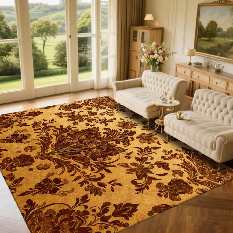 Cashmere-Like Dark Brown Dense Irregular Leopard Speckle Texture Pattern Printed Outdoor Rugs,Exquisite Cozy Carpets In Diverse Styles. Suitable For Home, Outdoor, Malls & Cafes, Machine Washable, Various Sizes Available. - A - View 1