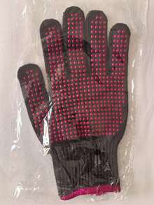 1 Pair Silicone Textured Heat-Resistant Gloves, Professional High-Temperature Resistant Gloves, Suitable For Hair Styling Tools, Curling/Straightening Irons, Hair Dryers, Rose Red - / - View 3