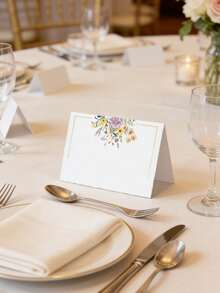 25/20/1 Floral Decoration Folding Wedding Table Cards, Suitable For Wedding Reception, Bridal Shower Seating, Table Cards, Table Numbers, Name Cards, Wedding Decor, Wedding Guest Cards, Party Table Cards And Party Supplies - Multicolor - View 5