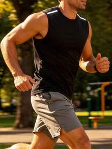 6pcs Men's Solid Color Sports Casual Sleeveless Tank Tops, Mesh Fabric, Inner Wear Home Outdoor Casual Tops Summer - Multicolor - View 7
