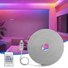 LITSHOW RGB Neon LED Strip Lights, 24-Key Remote Control, IP67 Waterproof, IC Independent Control, Music Sync, 16 Million Colors, Suitable For Room Decoration, Party, Christmas - RGB - View 2