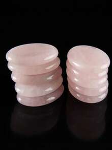 1/2/4/6/8/10 Stück Rosa Stein Massage Augenpads Hautpflege Werkzeug Augenmaske Kalt-/Warm-Massage geeignet für Zuhause Büro Lässig Outdoor Reisen tragbare Verwendung (Produkt ist reiner Naturstein, schwarze Flecken sind normal und beeinträchtigen die Produktfunktion nicht) - Verschiedenfarbig - Übersicht 5