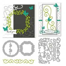 Die Cuts For Card Making Flowers Border Metal Cutting Dies Corner Die Cut Floral Embossing Stencil Templates For DIY Scrapbooking Journal Embossing Craft Decor - A - 查看 1