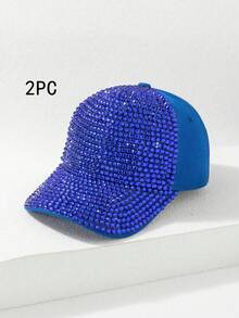 1 pieza Gorra de béisbol de protección solar para mujer con diamantes de imitación en color AB, Halloween - Multicolor - Ver 33