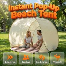 1pc Pop-Up Beach Tent, 2026 Upgraded Portable Outdoor Sunshade With Mesh Ventilation, Summer Beach Essential, Suitable For Outdoor Beach, Park, Backyard - A - View 4