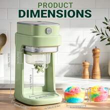Shaved Ice Machine, With Adjustable Buttons, Electric Ice-Making Function, Capable Of Producing Delicious Fluffy Ice Cream, Snow Ice And Granular Crushed Ice. Suitable For Birthday Parties, As A Gift, It Is A Must-Have For Summer! Made Of PP Material - Mint Green - View 2