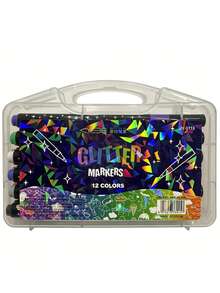 Glitter Marker Pens, Thick Soft Tip, Non-Fading Pearlescent Shiny Pens For Drawing, Student Bullet Journaling - A - View 14