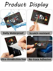 1pc Magician Ace Of Spades Credit Card Sticker Privacy Protection Card Skin, Rose Skull Poker Card Birthday Gift PVC Material Anti-Fingerprint Anti-Scratch Wear-Resistant Card Sleeve, Suitable For Men, Women, Couples, Small Chip Cards, Bank Cards, Credit Cards, Transit Cards, Student Campus Cards Personalized DIY - Type a - View 9
