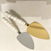 Ceramic Handle Cake Spatula, Suitable For Birthday Party, Dessert, Bread, Pizza, Spatula Tool, Stainless Steel Material, High-End Appearance, Thickened Style, Hotel Western Cuisine And Home Use - View 1