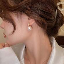1 par de pendientes de botón de aleación con cuentas de resina redondas rojas/rosas/blancas y strass - pendientes de diamantes - Ver 1
