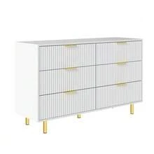 Modular 9-Drawer Sideboard Set, Modern Design, Storage Unit, White And Gold - H 72/W 200/D 40 Cm - 白色 - 查看 9