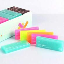Colorful Ruler-Shaped Eraser, New Compact 2B Eraser, Suitable For Exams And Illustrations, Colorful Creative Personalized Eraser, Back To School Gift, Student Prize - A - View 2