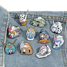 10pcs Gundam Enamel Brooch Set, Anime Robot Head Lapel Pin, Mobile Suit Gundam Metal Badge, Suitable For Backpacks And Jackets, Mecha Anime Fan Collection Gift - Multicolor - View 9