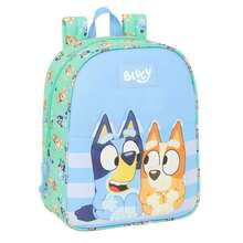Safta Mochila Guardería Bluey Sisters para Niña 22x27x10 Cm (5,9 Litros) - Licencia Oficial, Adaptable a Carro, Compartimento con Cremallera, Tarjeta Identificación y Asa Superior, Escuela - Guardería - Sisters - Ver 1