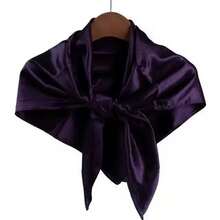 1 Women's Casual Solid Color Satin Scarf/Bandana, Simple Spring/Summer Hair Accessory Wrap, Suitable For Holidays, Beach Parties, And Street Fashion - Purple - View 3