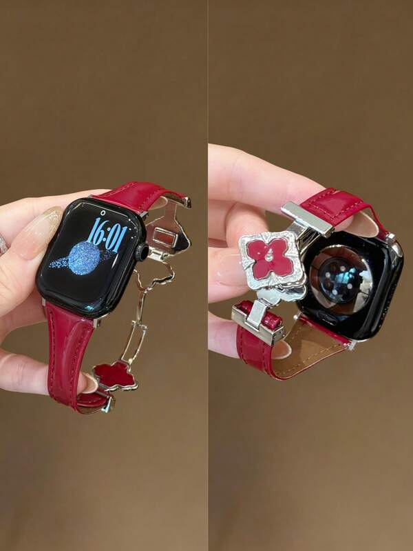 Compatible With Apple Watch Magnetic Premium Creative Letter Personalized Leather Strap, Size 38/40/41/42/44/45/46/49mm, Suitable For Ultra/SE 2/SE1/Series 11/10/9/8/7/6/5/4/3/2/1