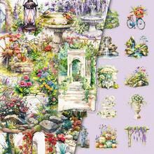 50pcs Forest Pastoral Fresh Transparent Stickers, Garden Secret Dreamy Aesthetic Decorative Phone Case & Notebook Stickers - 50 Photos Of a Hidden Garden Paradise - View 1