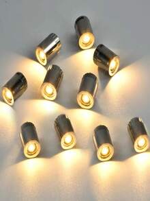 12pcs Of Compact, Durable LED Spotlights; Warm White Mini Lights; Innovative Battery-Powered Base; Ideal For Dollhouse Lighting, Jewelry Display Cases, Balloon Lighting, Home Decor, Parties, Holidays, And Birthday Decorations - Mini Lights - View 1