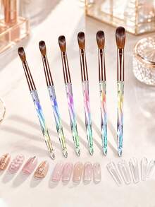 6-Piece Acrylic Nail Art Pen Set, Nail Design Tools, Multiple Styles And Uses: 3D Nail Gel Pens And Acrylic Nail Art Pens, Suitable For Home And Salon Nail Art Projects - Multicolor - View 8
