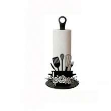 Exquisito soporte para pañuelos con forma de pala de acrílico, decoración de cocina de acrílico negro. Sin necesidad de montaje, listo para usar como soporte para rollos de papel. Ideal para mesas de comedor, dormitorios y decoración del hogar estilo campestre. Resistente y duradero. - Multicolor - Ver 2